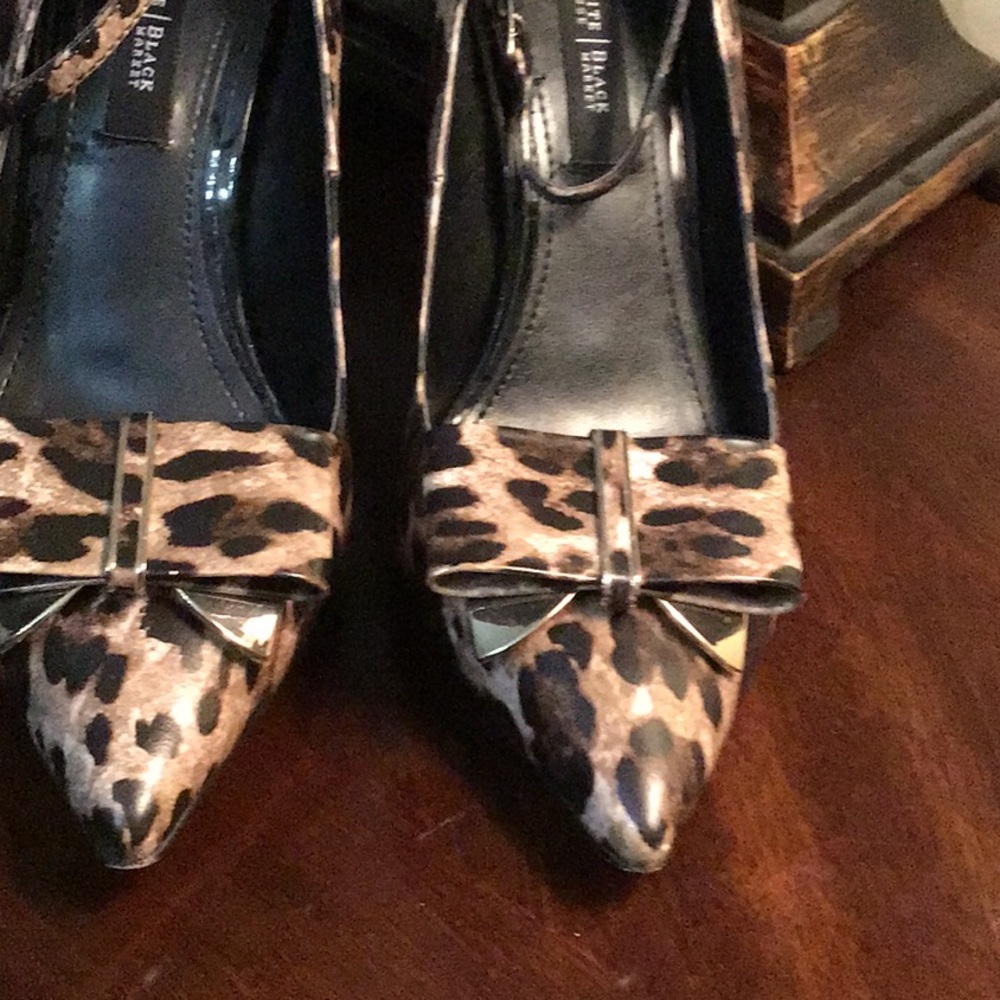 4 inch leopard print heels like new